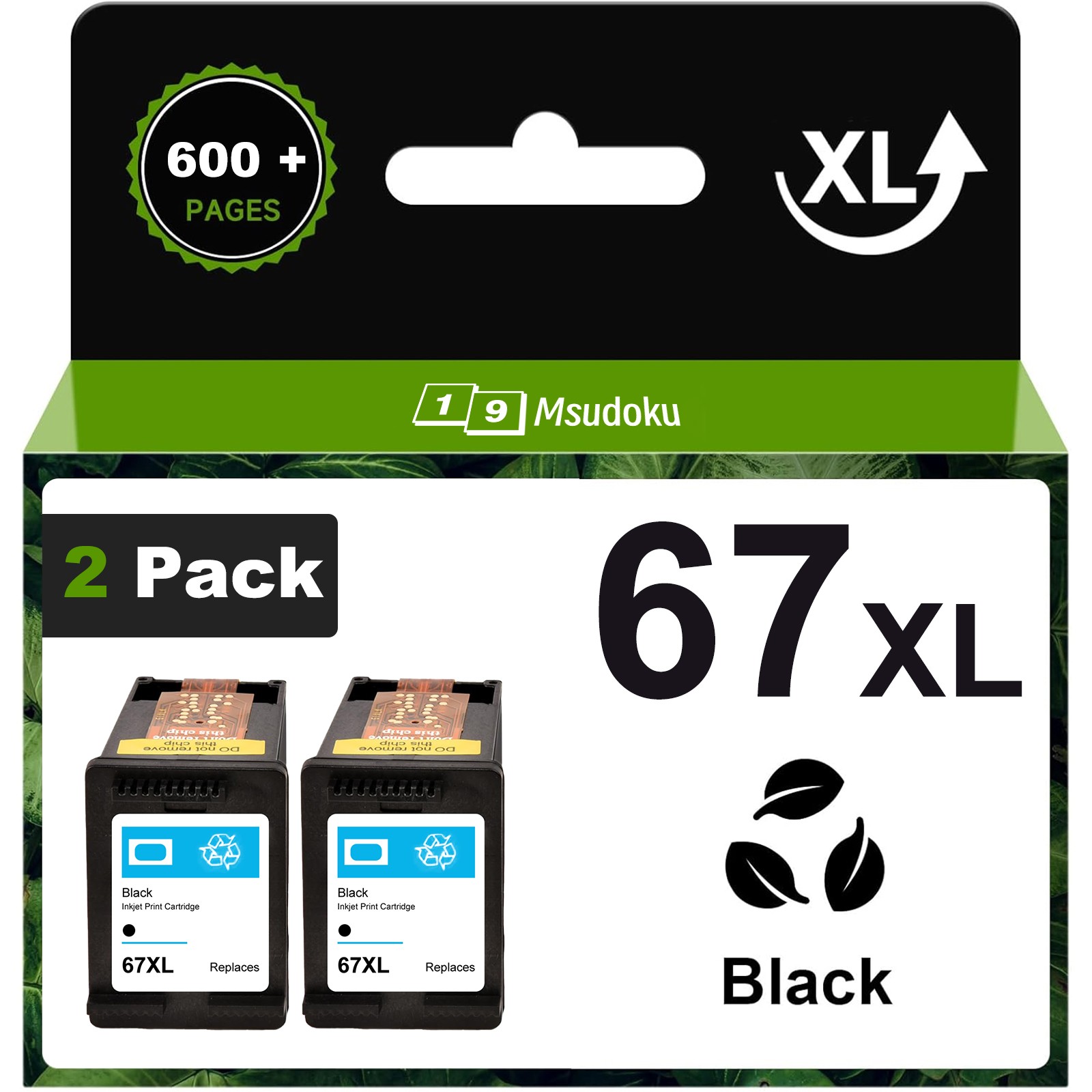 2BK 67XL Ink Cartridges for HP Deskjet 2855e 2755e 2700e 4155 4155e printer