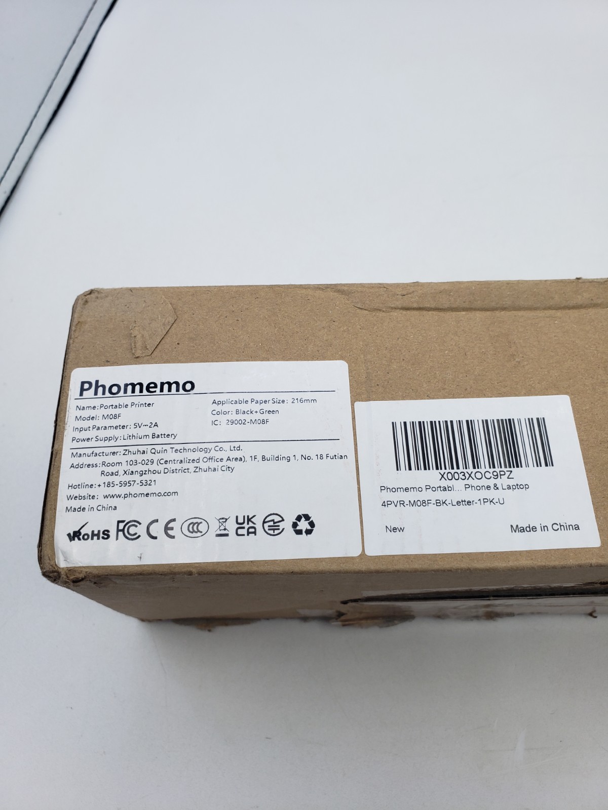 Bluetooth Wireless Portable Thermal Printer Phomemo M08F label printer Pink