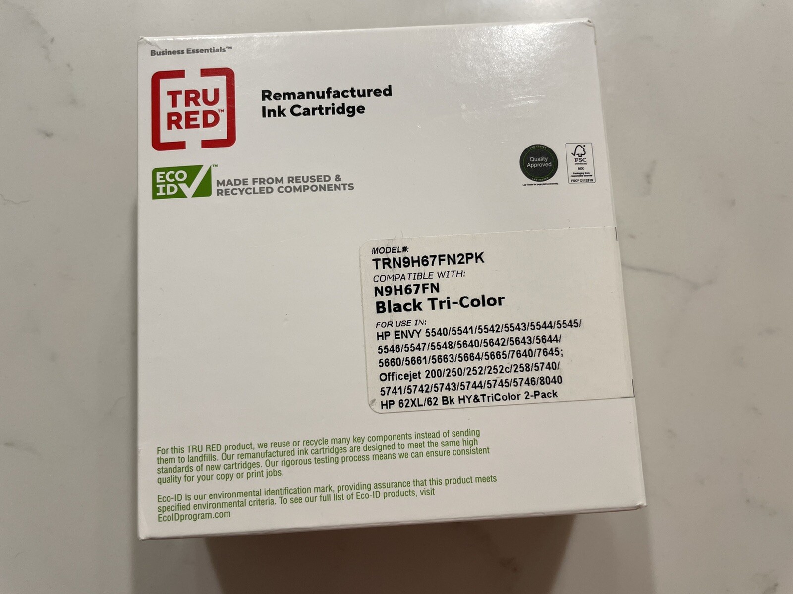 HP N9H67FN (62XL + 62) Black High Yield and Tri-Color Combo Pack Cartriges
