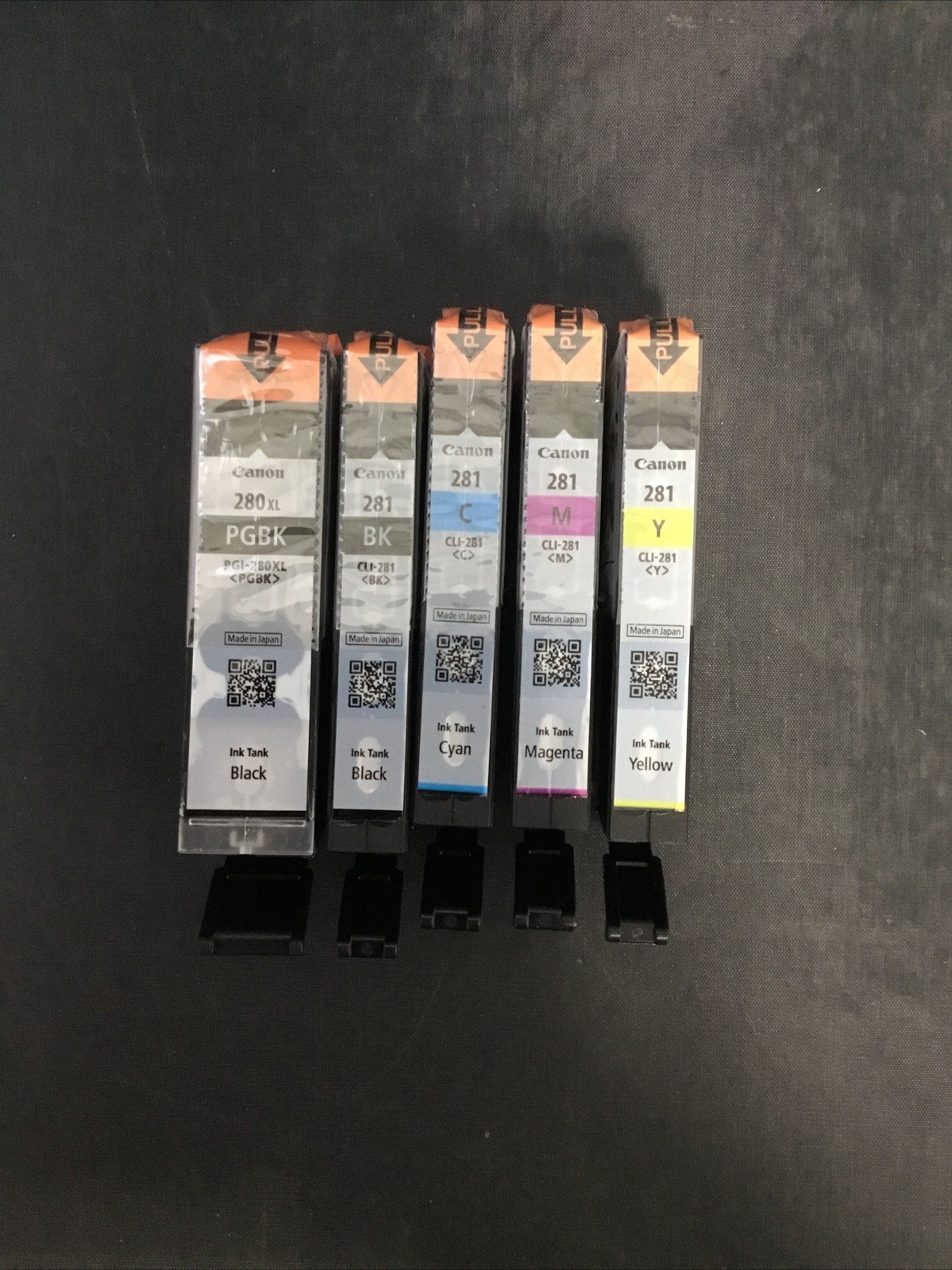 Authentic Canon PGI-280 XL Black & CLI-281 Standard B/C/M/Y Color Ink 5 Pack