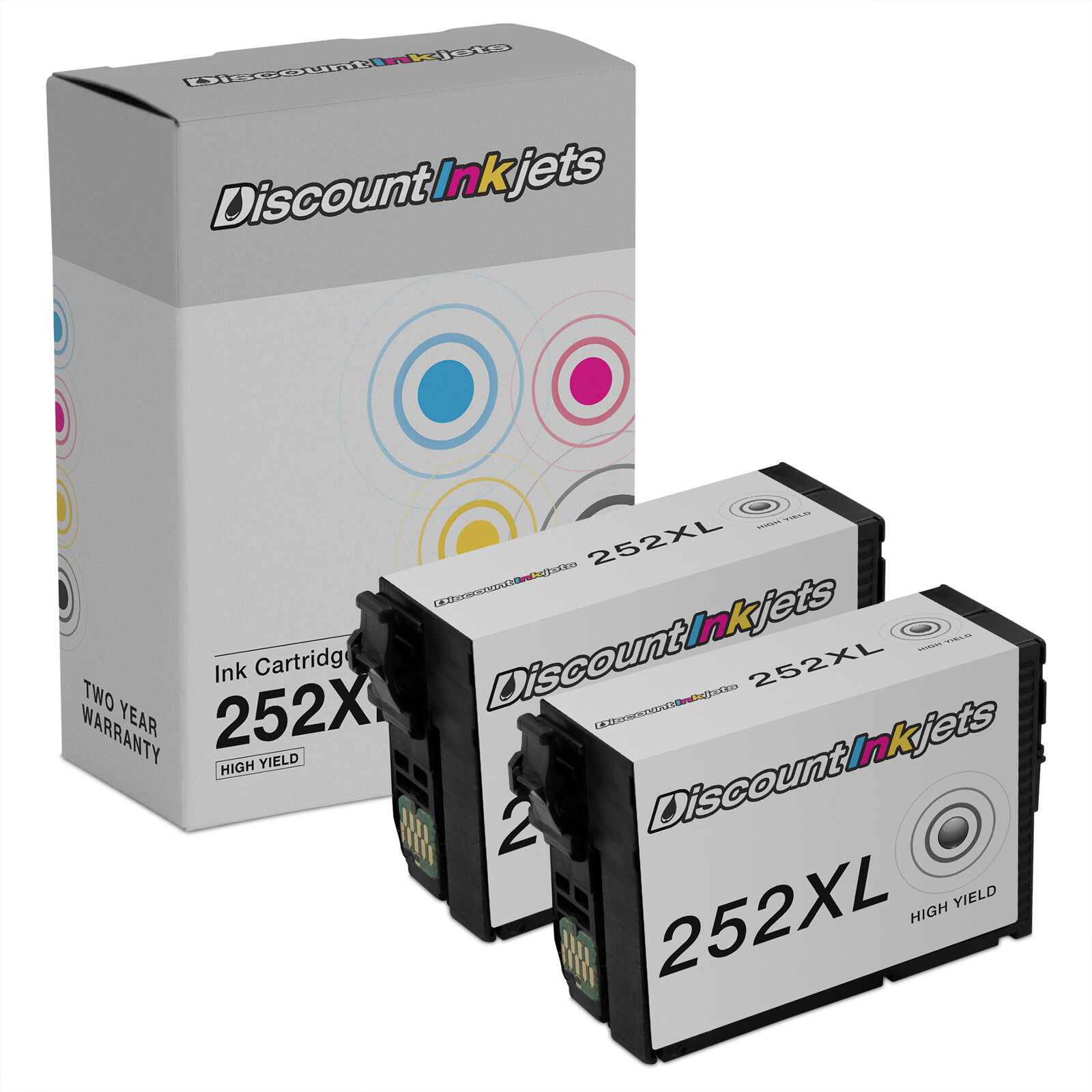 2PK Reman T252XL120 T252XL for Epson 252XL BLACK HY Ink Cartridge WF-3620 WF7710