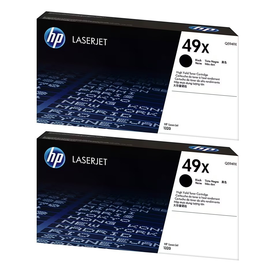 HP 49X Black High Yield Toner Cartridge, 6,000 Pages (Q5949X), Pack of 2