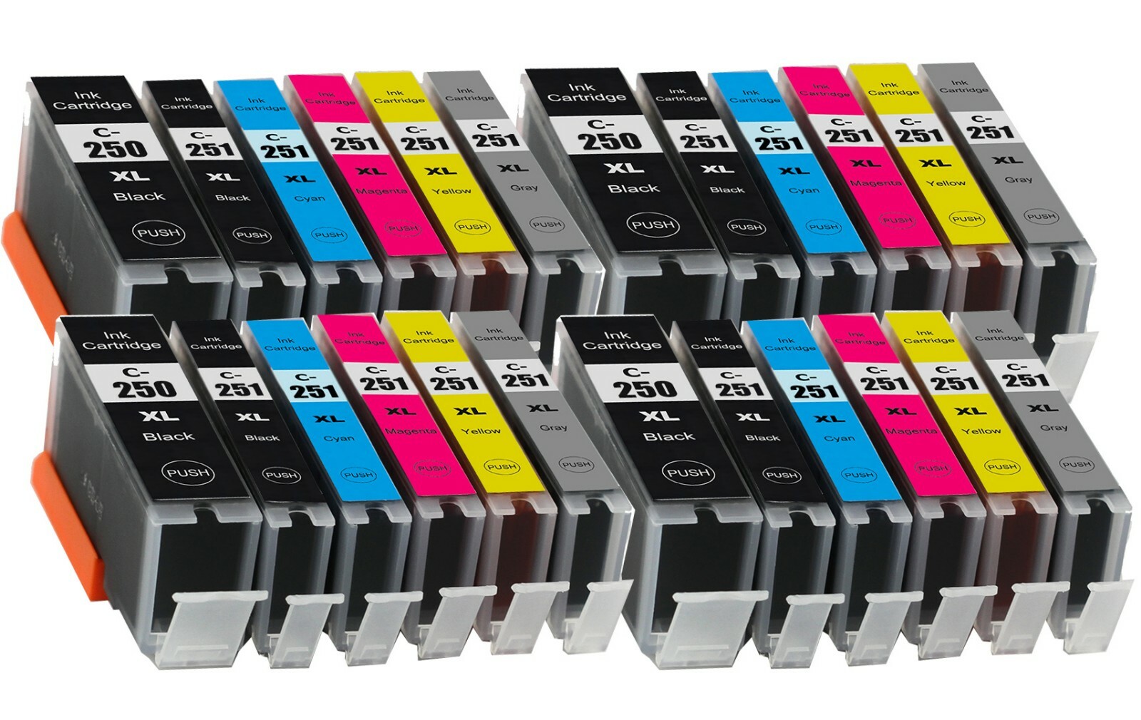 24PK B C M Y GY Ink Cartridges for Canon 250XL 251XL Pixma iP8720 MG7120 MG7520