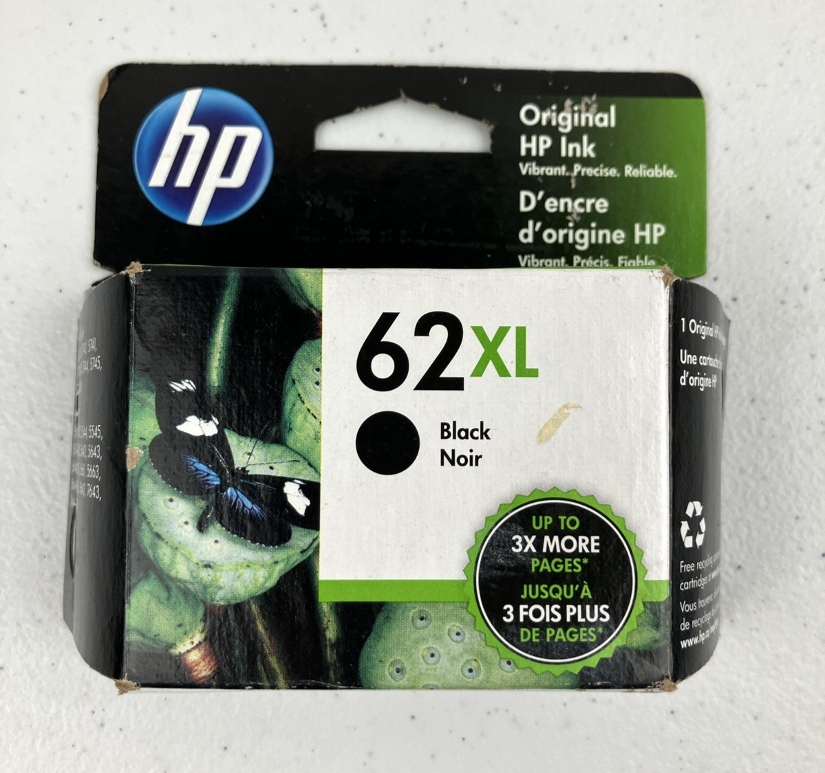 HP 62XL Black Ink Cartridge C2P05AN Printer, New Sealed – Exp: 2/22