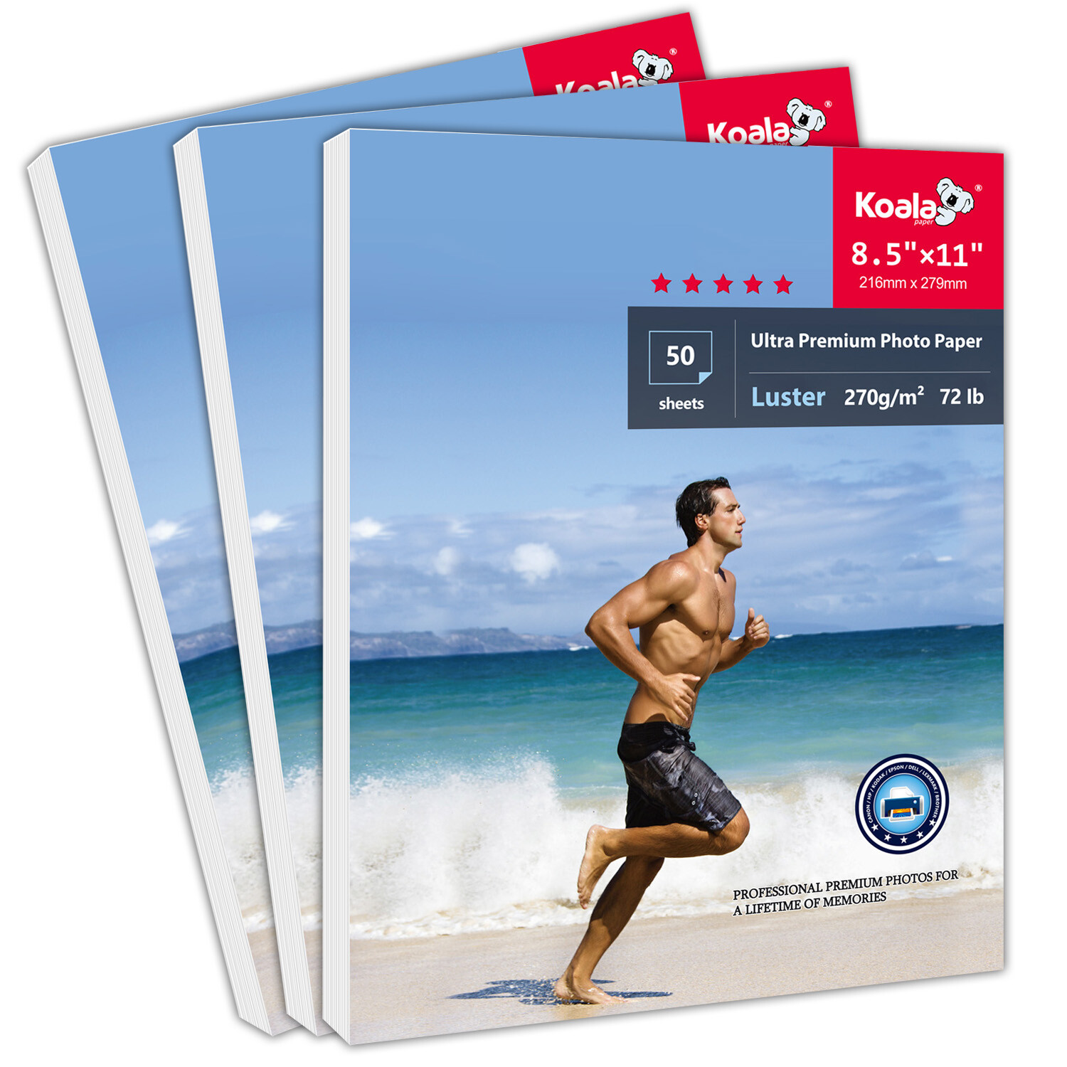 150 Sheets Koala Photo Paper 8.5×11 Luster for Inkjet Printer Ultra Premium 72lb