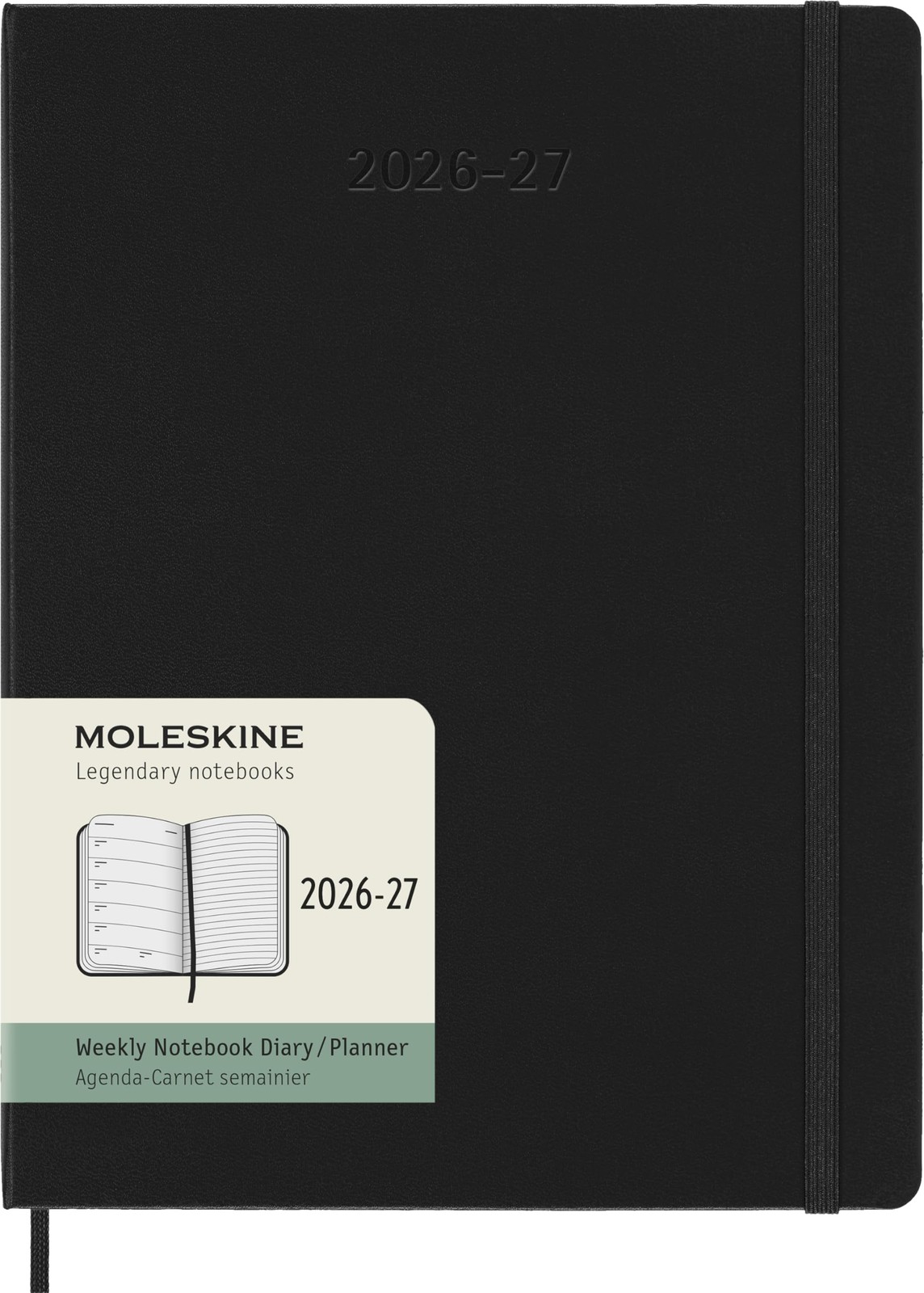 Weekly Planner 18 Month 2026-2027 Hard Cover XL 7.5 x 10 Moleskine Classic Black