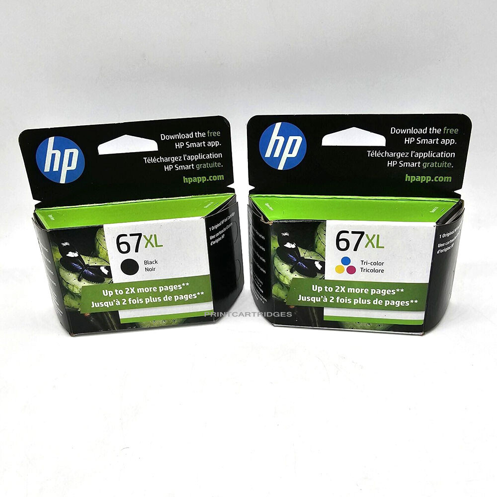 HP 67XL Genuine Black and Color Ink Combo Set