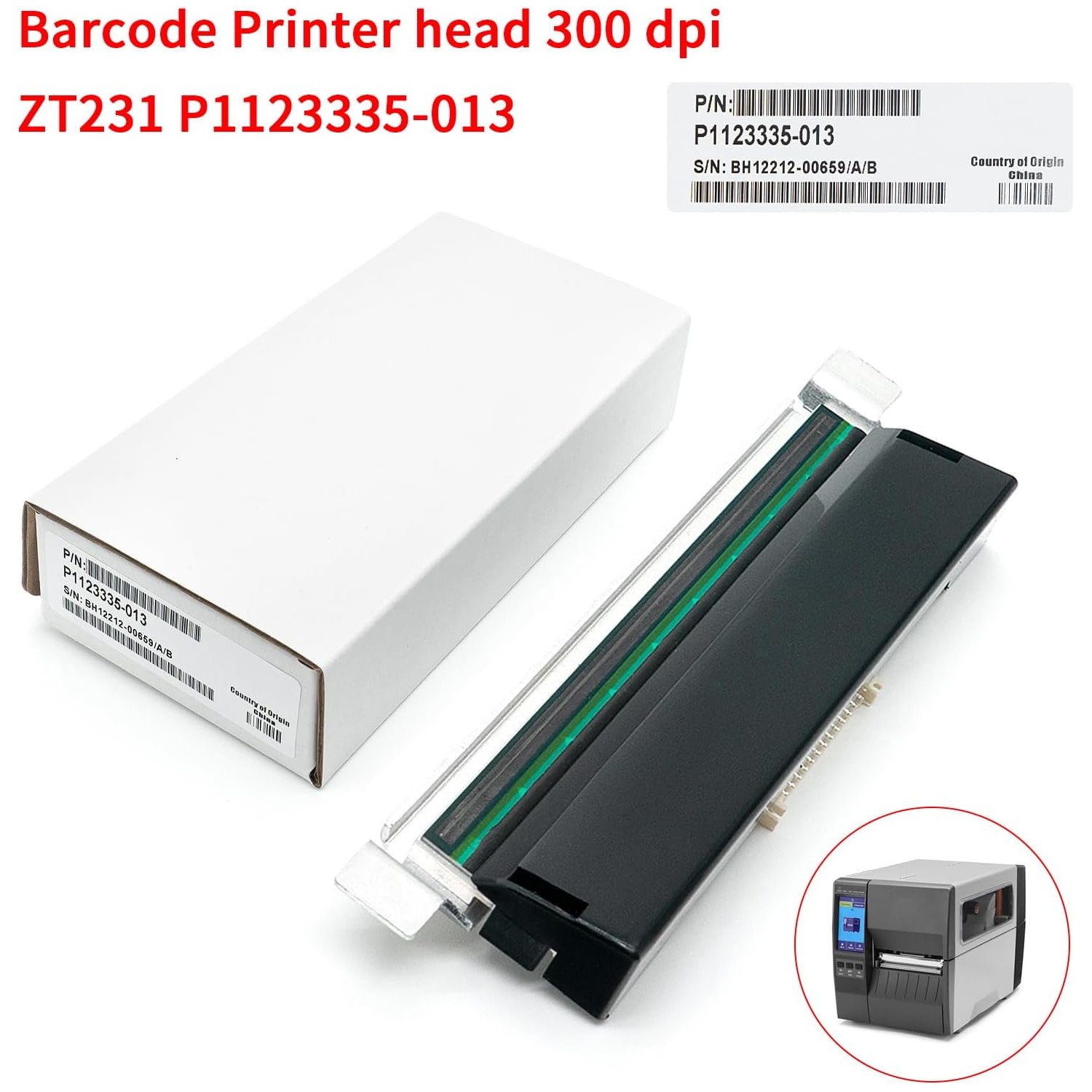 Printhead for Zebra ZT231 ZT111 ZT211 Printer 300dpi P1123335-057 / P1123335-013