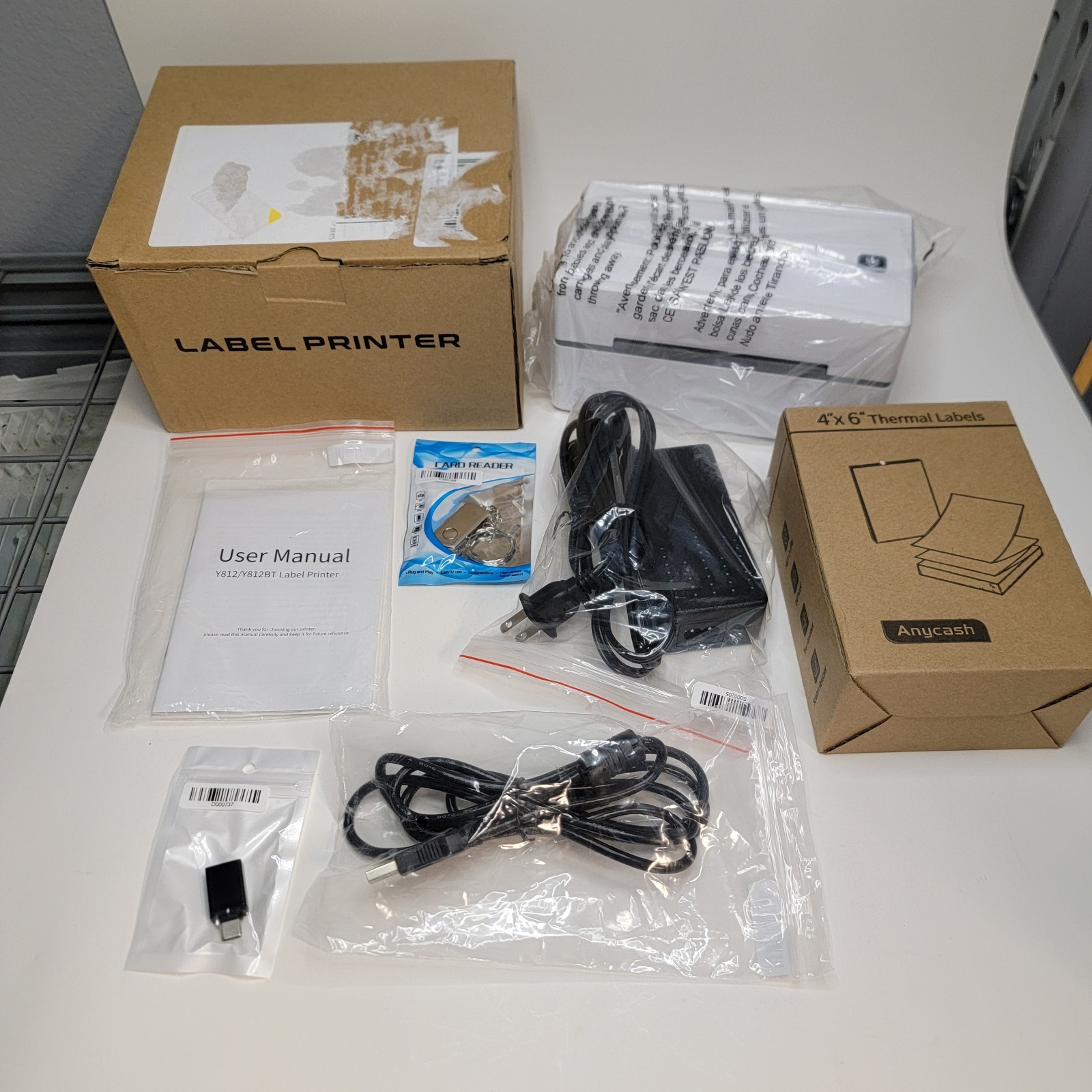 Anycash Y812 Bluetooth 4×6 Thermal Printer Android iOS Windows W/500 Labels