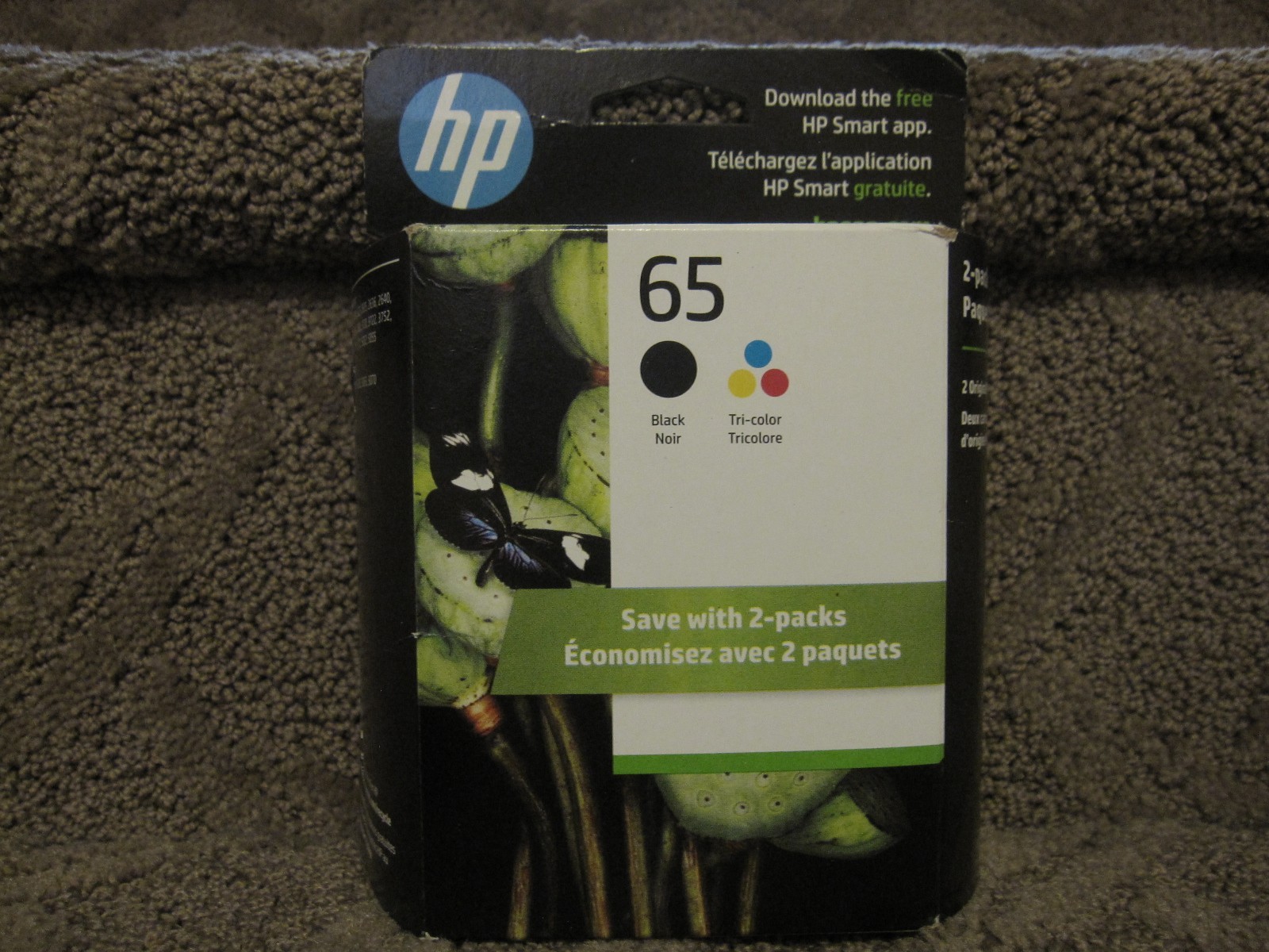 HP T0A36AN Black Tri Color Ink Cartridge Genuine OEM NEW # 65 FEB/2027