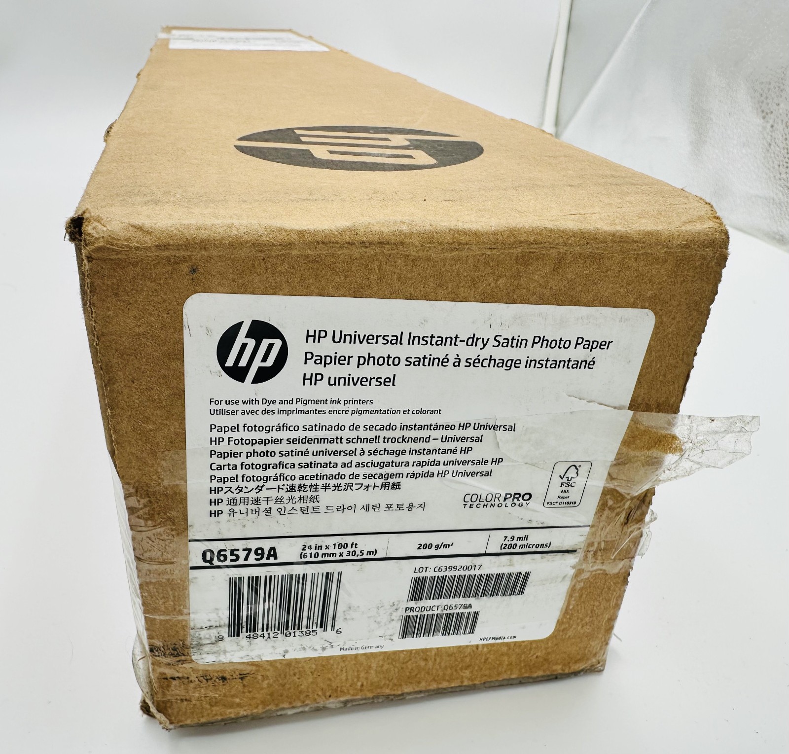 Genuine HP Universal Instant-dry Satin Photo Paper (Q6579A) | 24 in x 100 ft