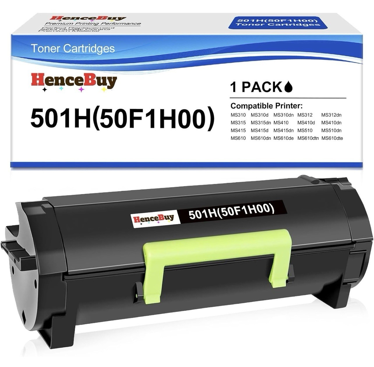 A55-Lexmark 50F1H00 501H High Yield Black Toner Cartridge Replacement 5000 Pages