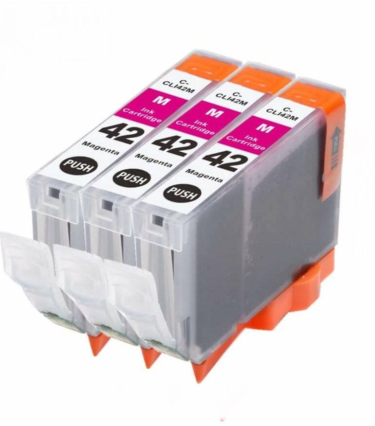 3 Pack Compatible ink Cartridges for Canon CLI42 Inkjet PIXMA PRO-100 3 Magenta