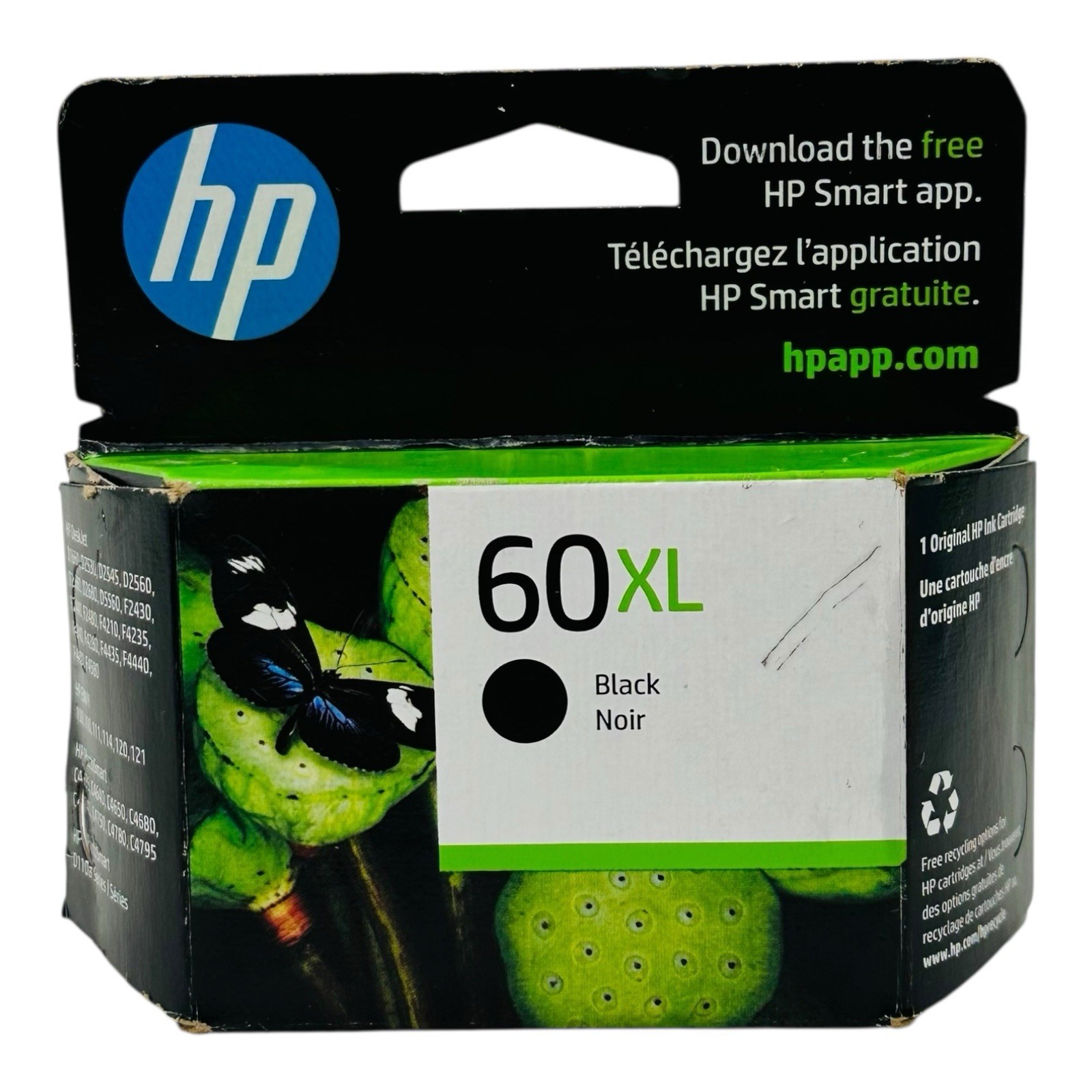 HP 60XL Black Ink Cartridge CC641WN Exp. 04/2024 -Sealed Box