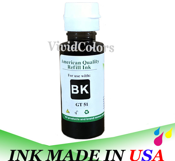 Vivid Colors Non OEM Black Refill Ink bottle 90ml for hp GT5820 GT51 Black GT 51