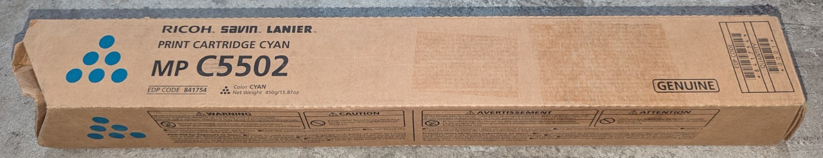 Genuine Set of 3 Ricoh MP C5502 841752/53/54 CMY Toners Ricoh/Savin/Lanier