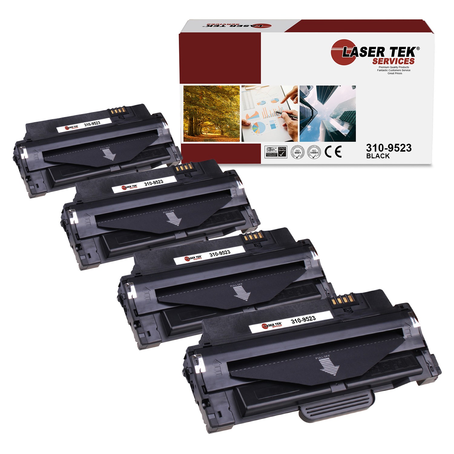 4Pk LTS 1130 310-9523 Black Compatible for Dell 1130 1130n 1133 1135n Cartridge