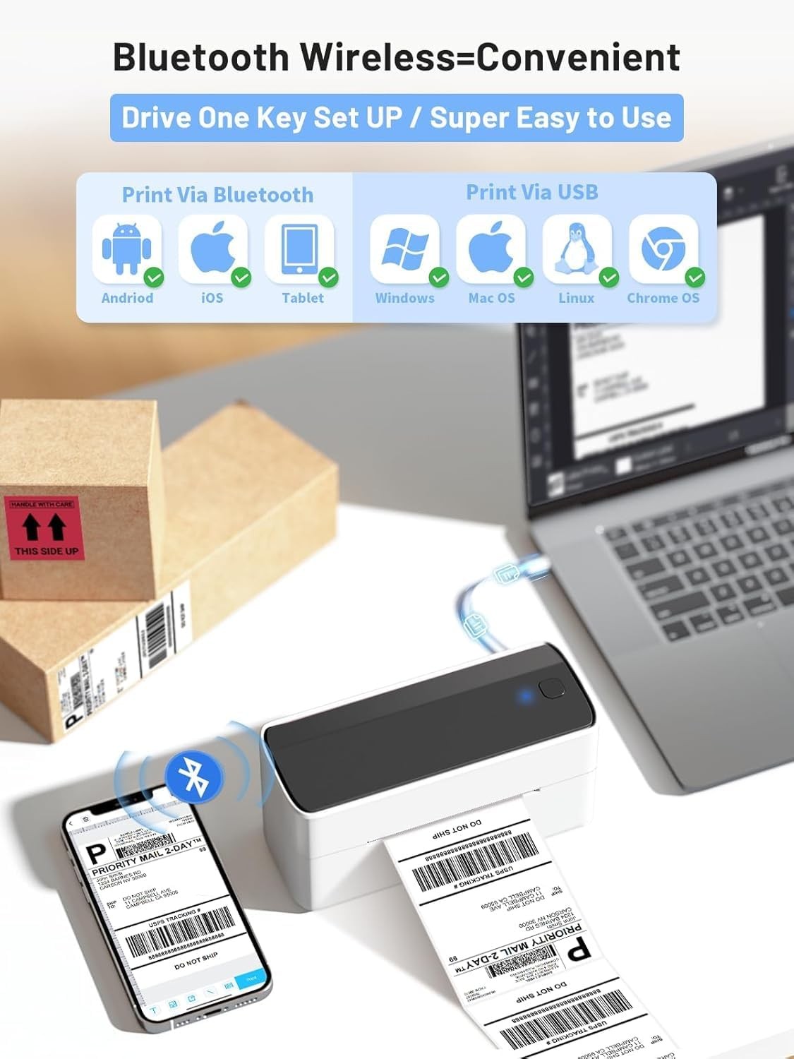 Phomemo 4×6 Thermal Label Printer Shipping Label Printer Shipping Barcode LOT