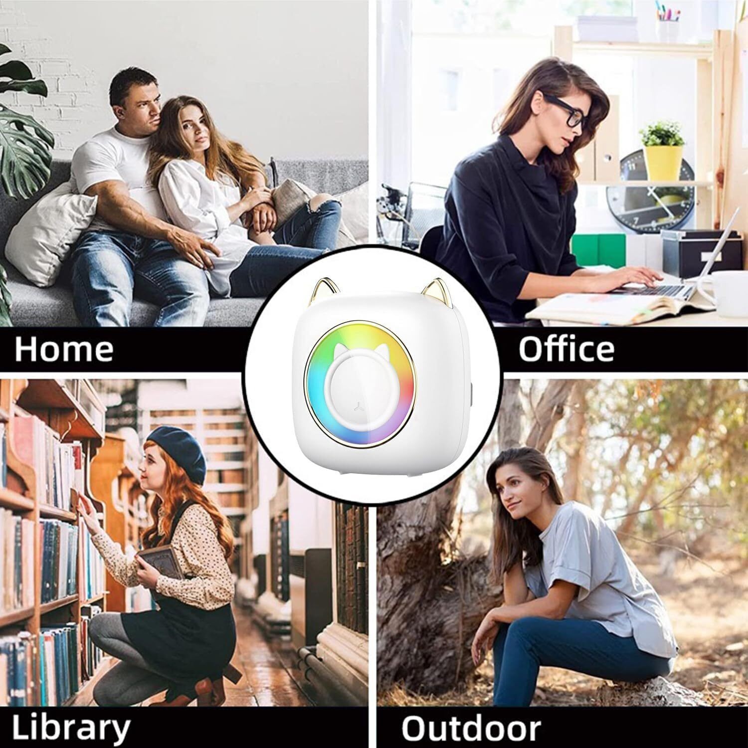 Portable Bluetooth Mini Thermal Printer Photo Study Notes Printing with LED RGB