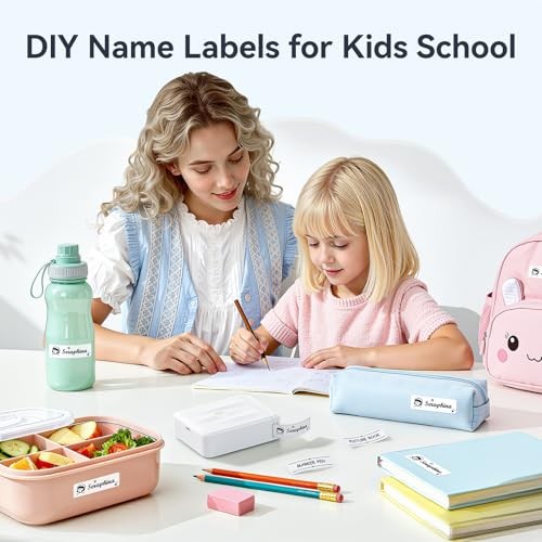 D110 Upgraded Version Mini Label Maker Machine with White Printer + 1 Tape