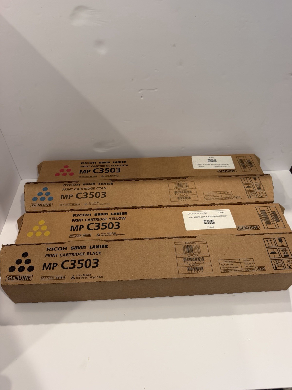 Set 4 Ricoh Genuine MP C3503 CMYK Toner OEM Original C3504 C3003 C3004 Sealed