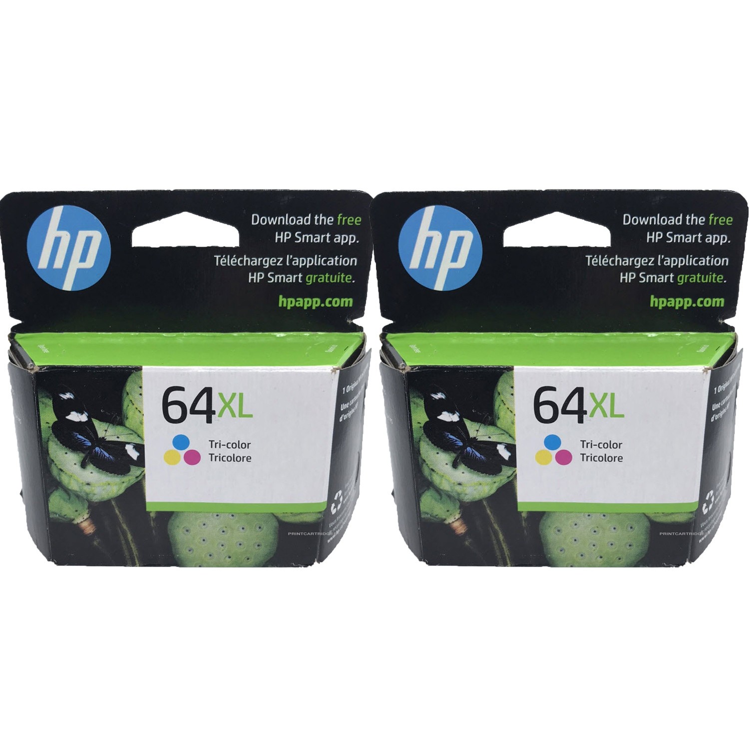 2psc HP 64XL Color Ink Cartridges New Genuine Retal Box 9-2026