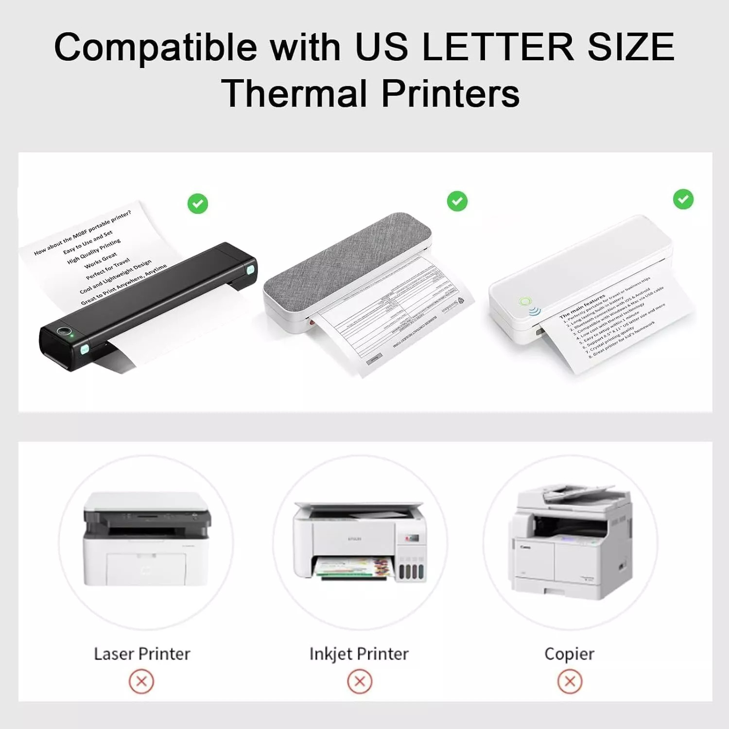 100-1000x Folded Thermal Continuous Paper US Letter Size For M08F M832 Printer
