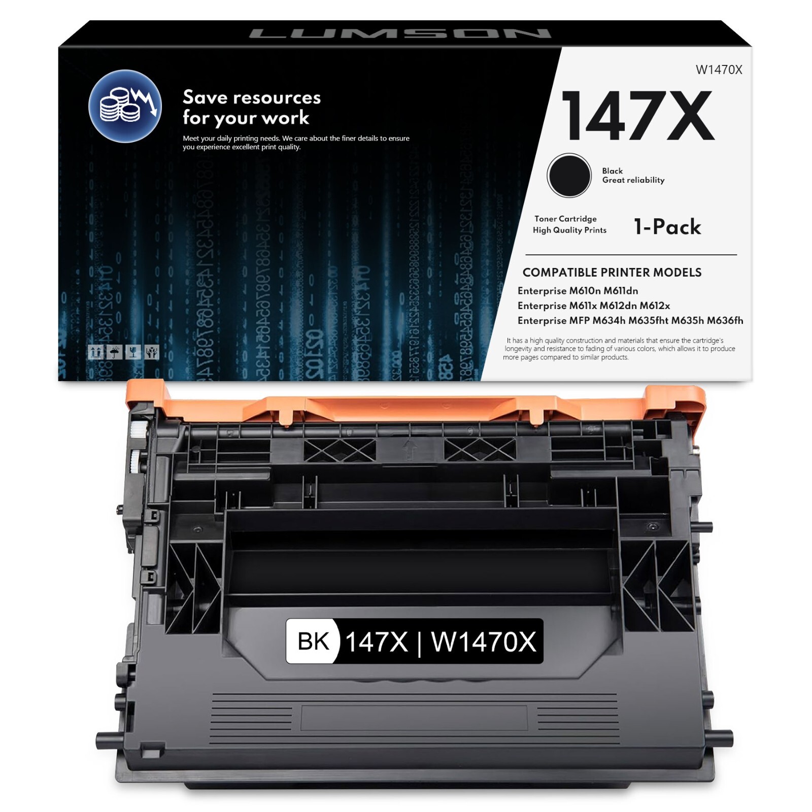 W1470X 147X Black High Yield Toner Cartridge Compatible for HP M612x Printer