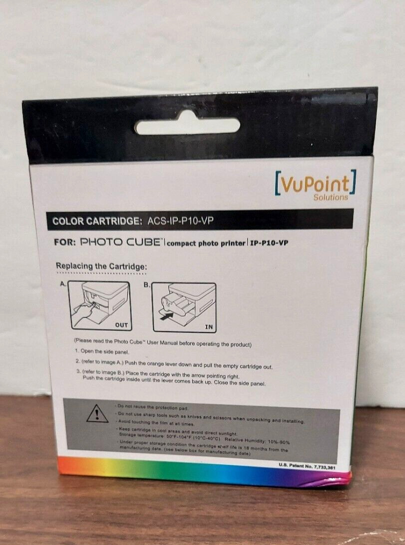 VuPoint Color Cartridge All in One Photo & Ink Cartridge Photo Cube IP-P10-VP