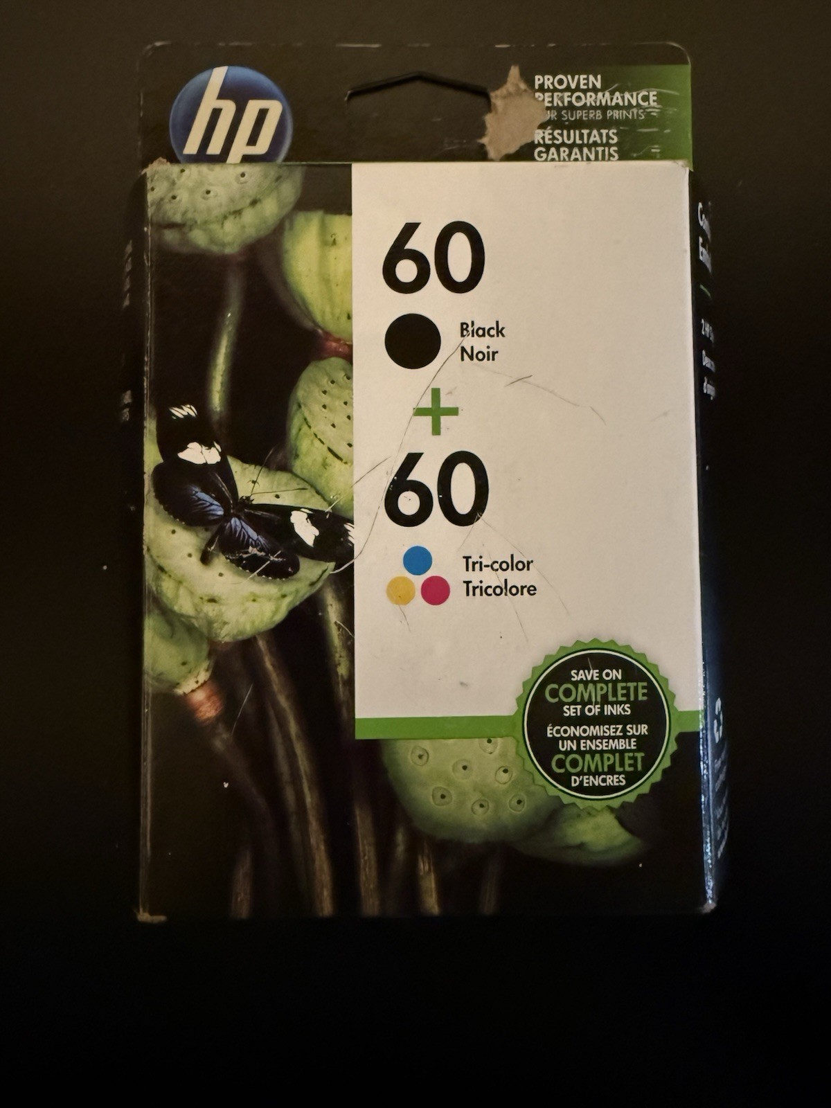 HP 60 N9H63FN#140 Original Ink Cartridge – Black and Tri-Color – MAY 2022