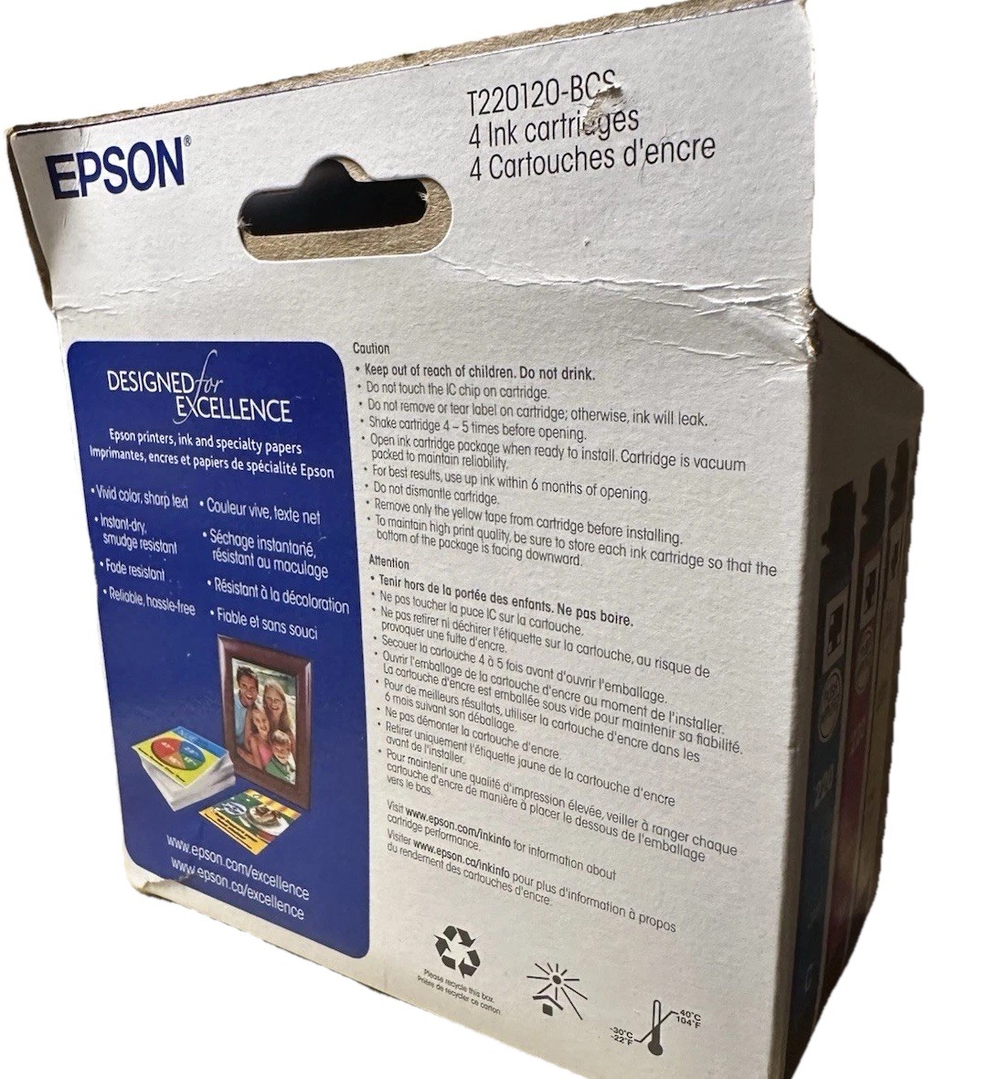 EPSON 220 DURABRITE ULTRA Standard Capacity~Black/Color~4 Ink Cartridges~1/2028