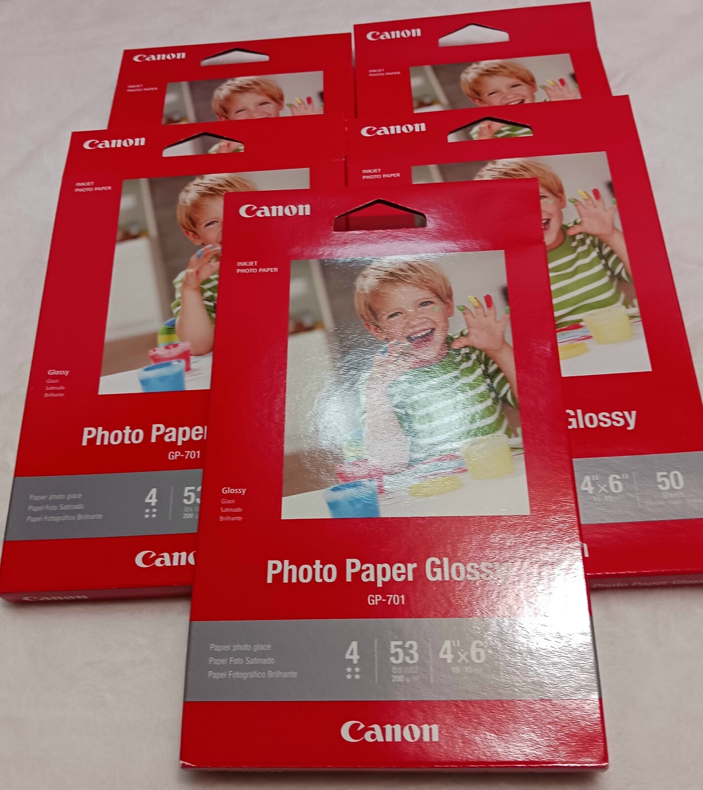 Lot of 5 Canon Photo Paper Glossy 4″ X 6″ 50 Sheets GP-701 Total 250 Sheets New