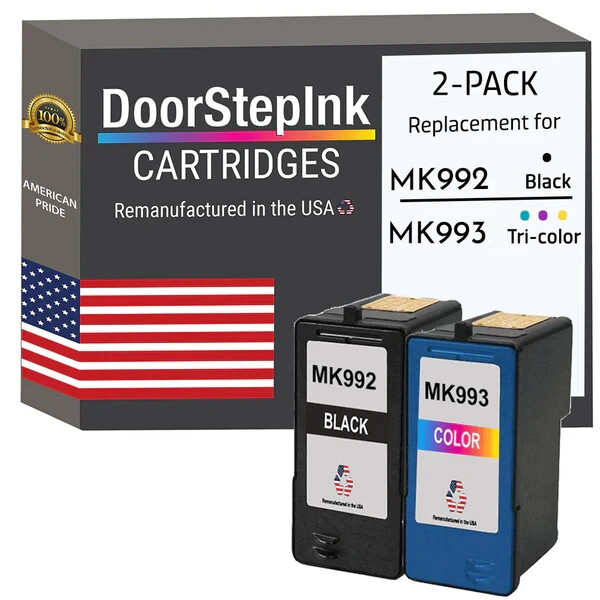 DoorStepInk Compatible Ink Cartridge for Dell Series 9 MK992 Black / MK993 Color