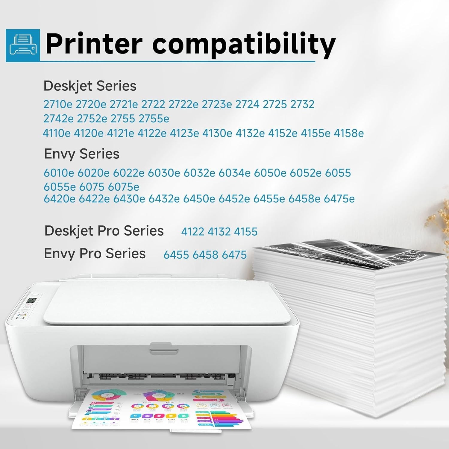 67XL Ink Cartridge for HP 67 Black/Tri-Color 2 pack for Deskjet, Envy printers
