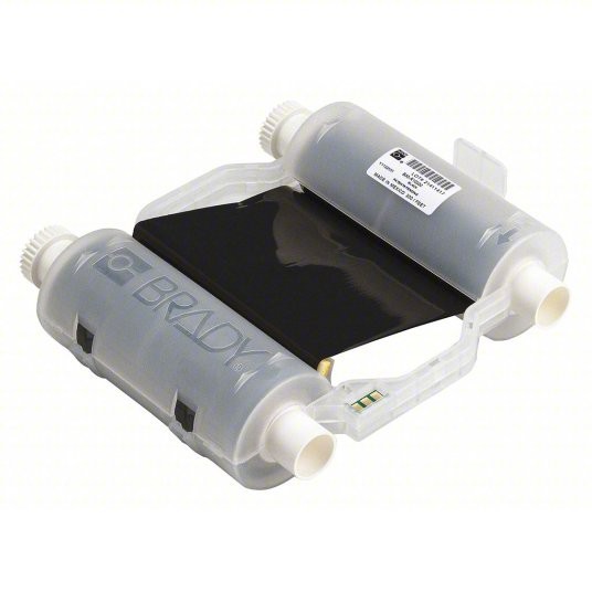 Label Printer Ribbon Cartridge: 4 5/16 in x 200 ft, Black, Resin, R10000