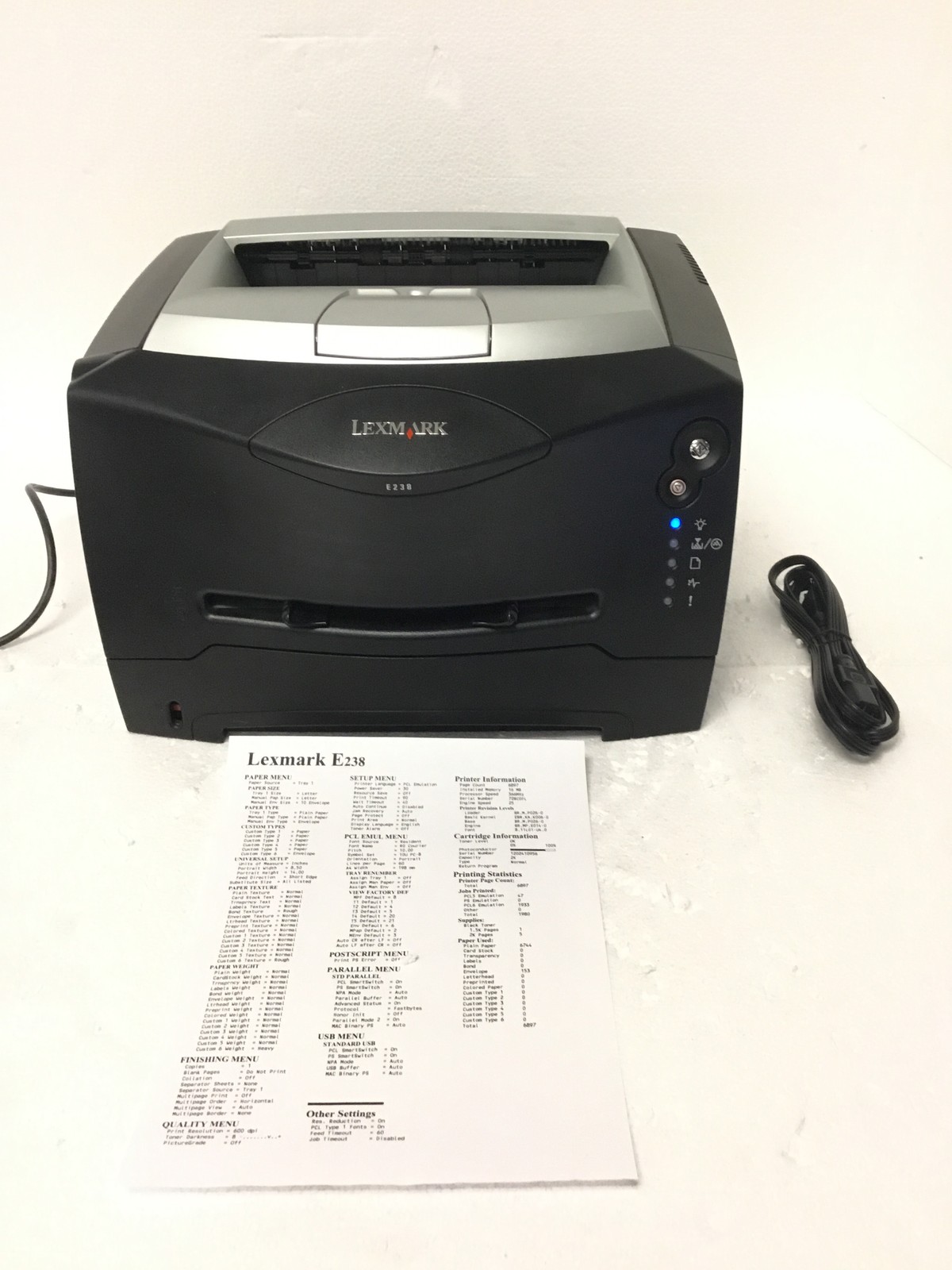 Lexmark E238 4511 Mono Laser Printer USB Parallel 16MB 6K Pages FREE SHIPPING