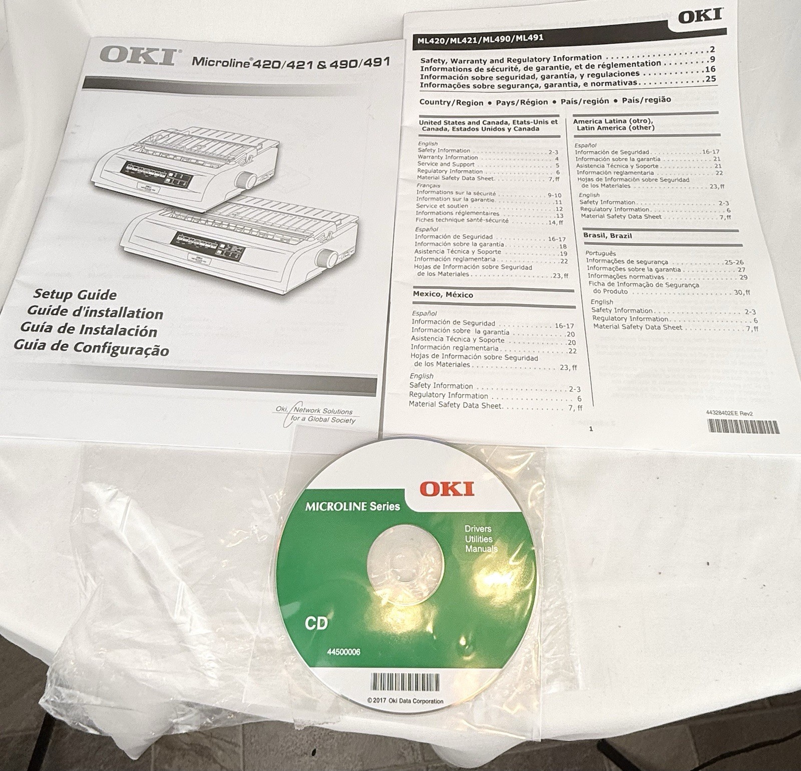 Oki MICROLINE 420 Workgroup Dot Matrix Print Set-Up Guide & Drivers CD