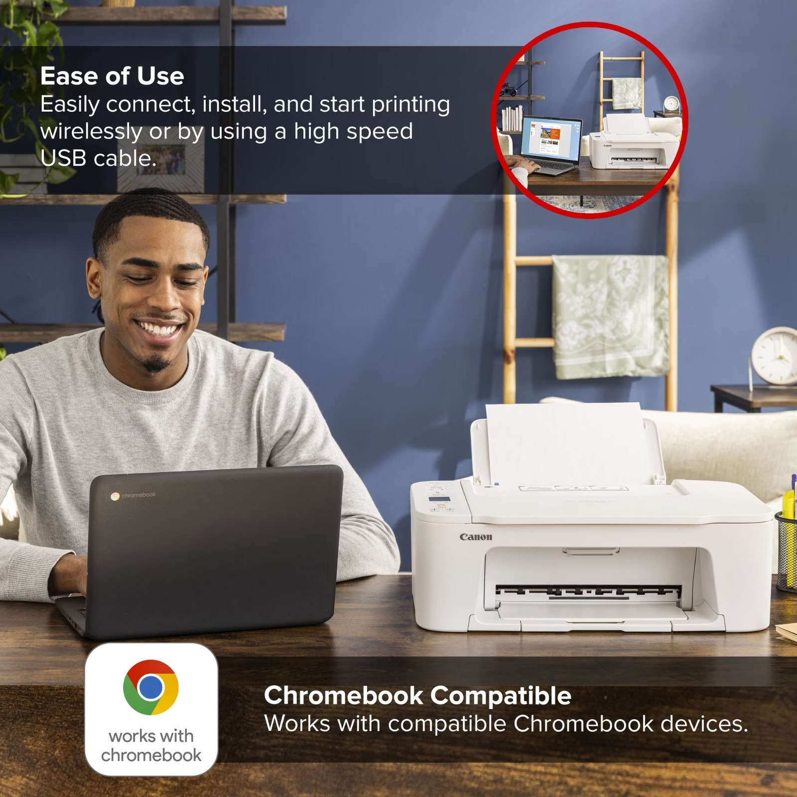 NEW SALE! Canon PIXMA TS3722 Wireless All-In-One Inkjet Printer for Home Office