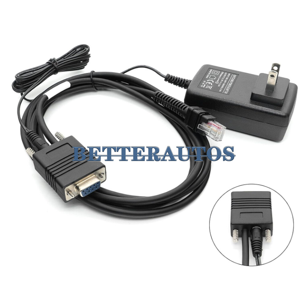 RS232 Serial Cable with 12V Power Supply For Zebra LI3678 DS3678 6.5FT(2M) 9Pin