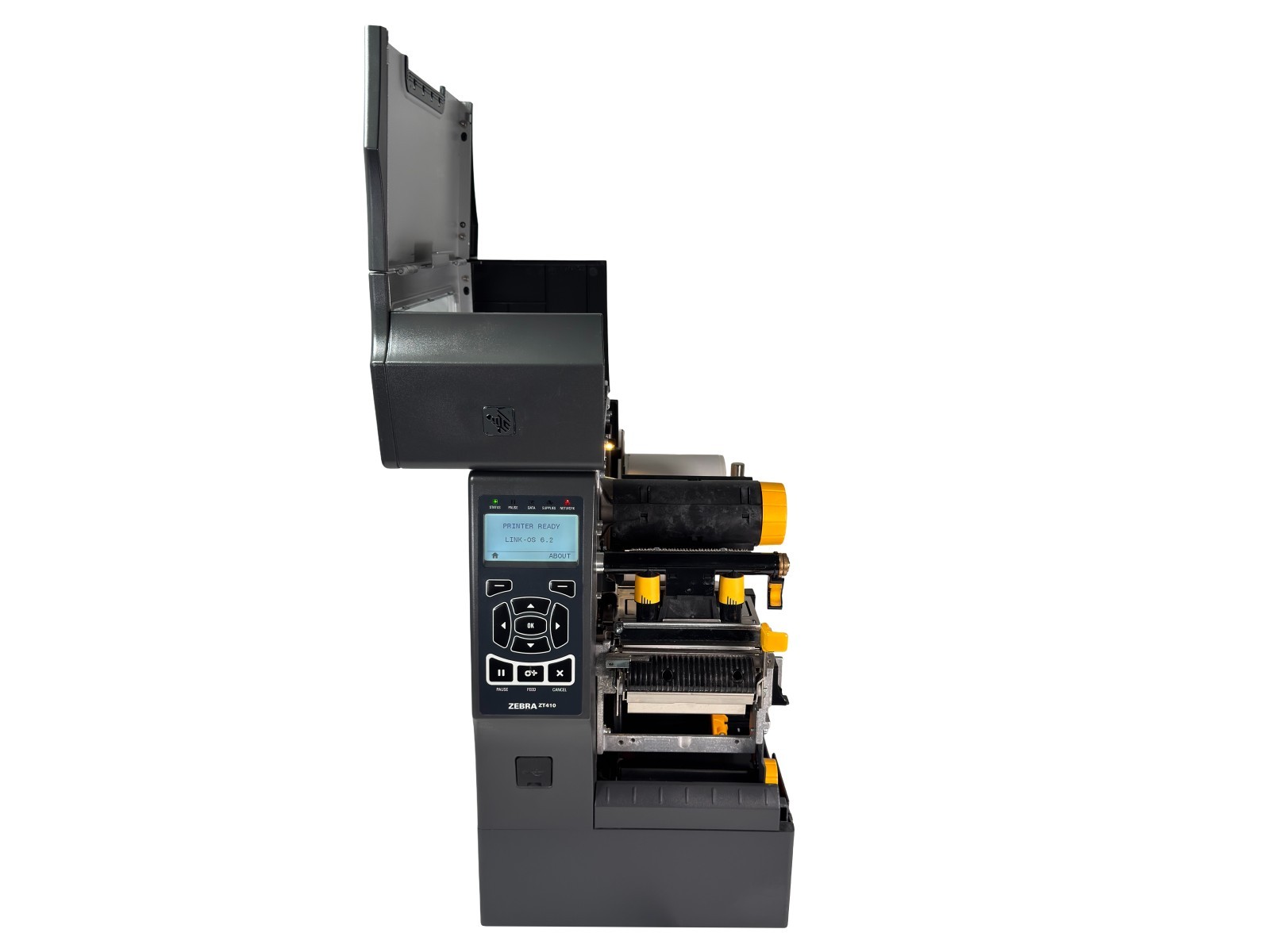 TESTED Zebra ZT410 Industrial Thermal Label Printer 300dpi Peel Rewind USB LAN