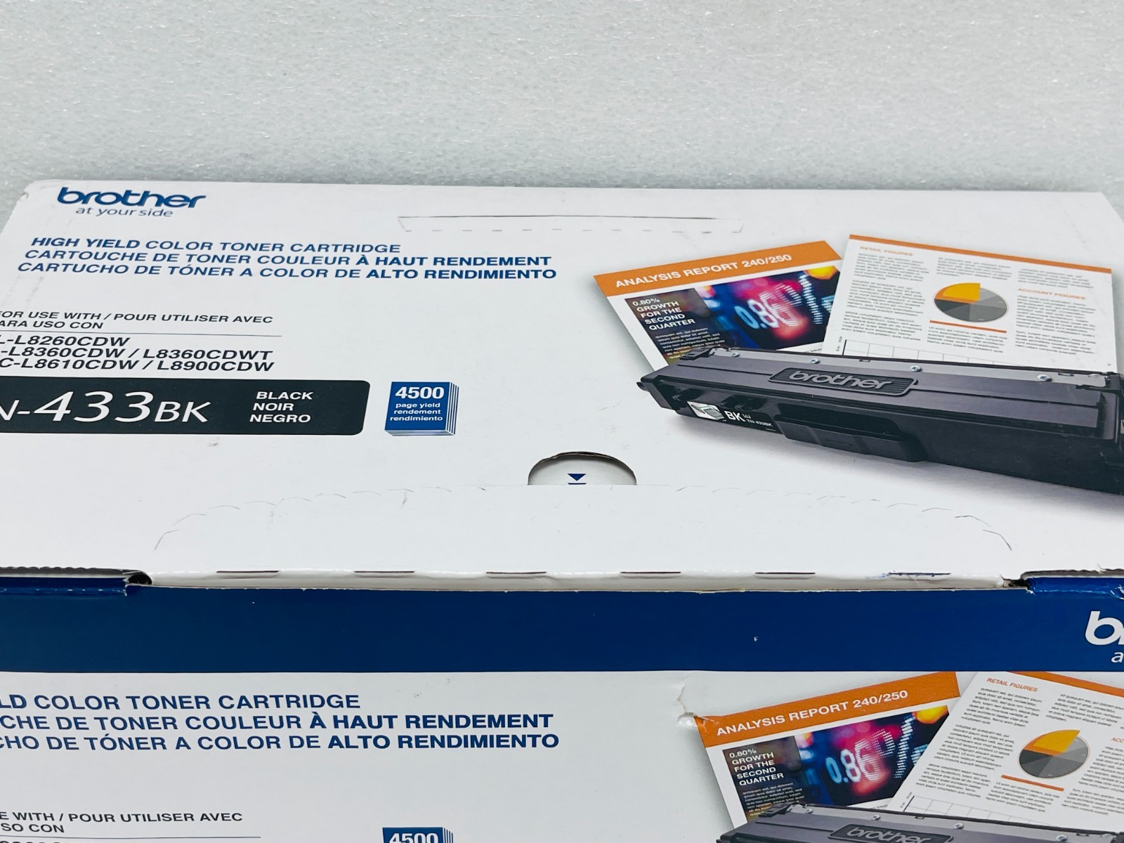 GENUINE BROTHER TN433BK BLACK TONER CARTRIDGE TN-433BK SEALED OEM BOX