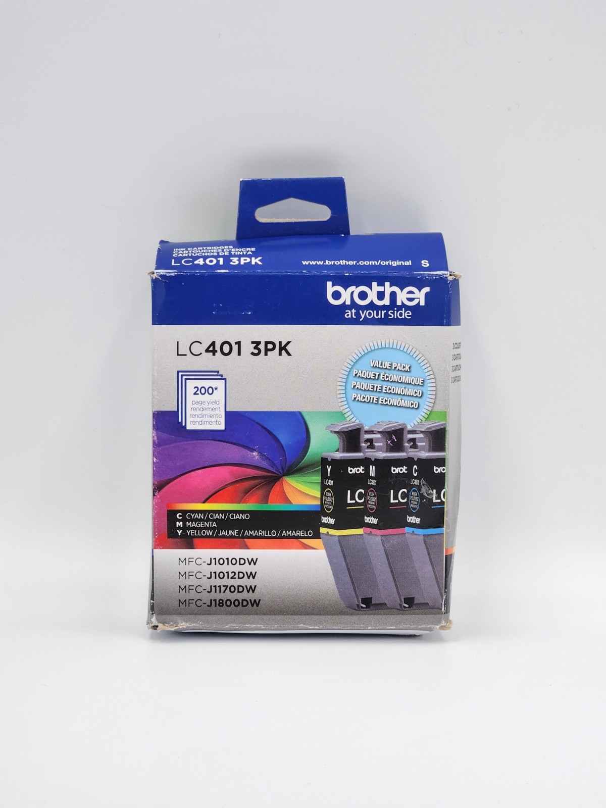 Brother LC401 3PKS Original Standard Yield Inkjet Ink Cartridge CMY Exp 11/2028