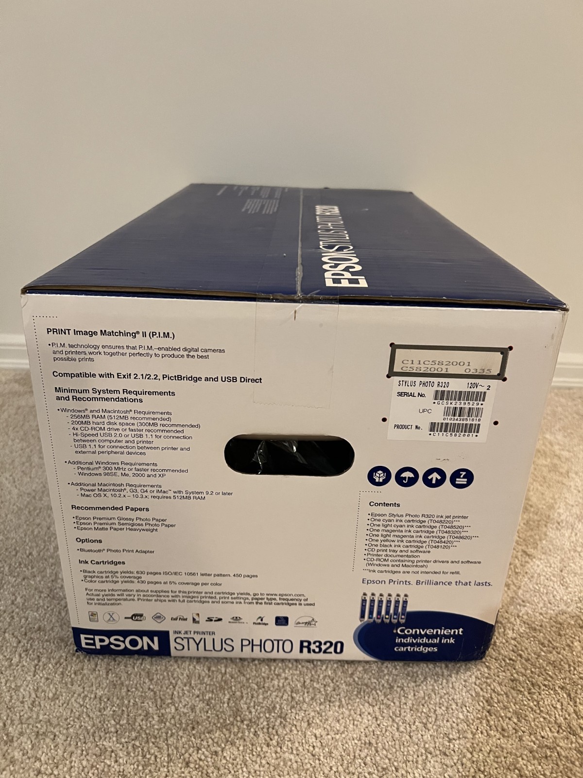 NEW Epson Stylus Photo R320 Inkjet Photo Printer Factory Sealed CD/DVD Printing