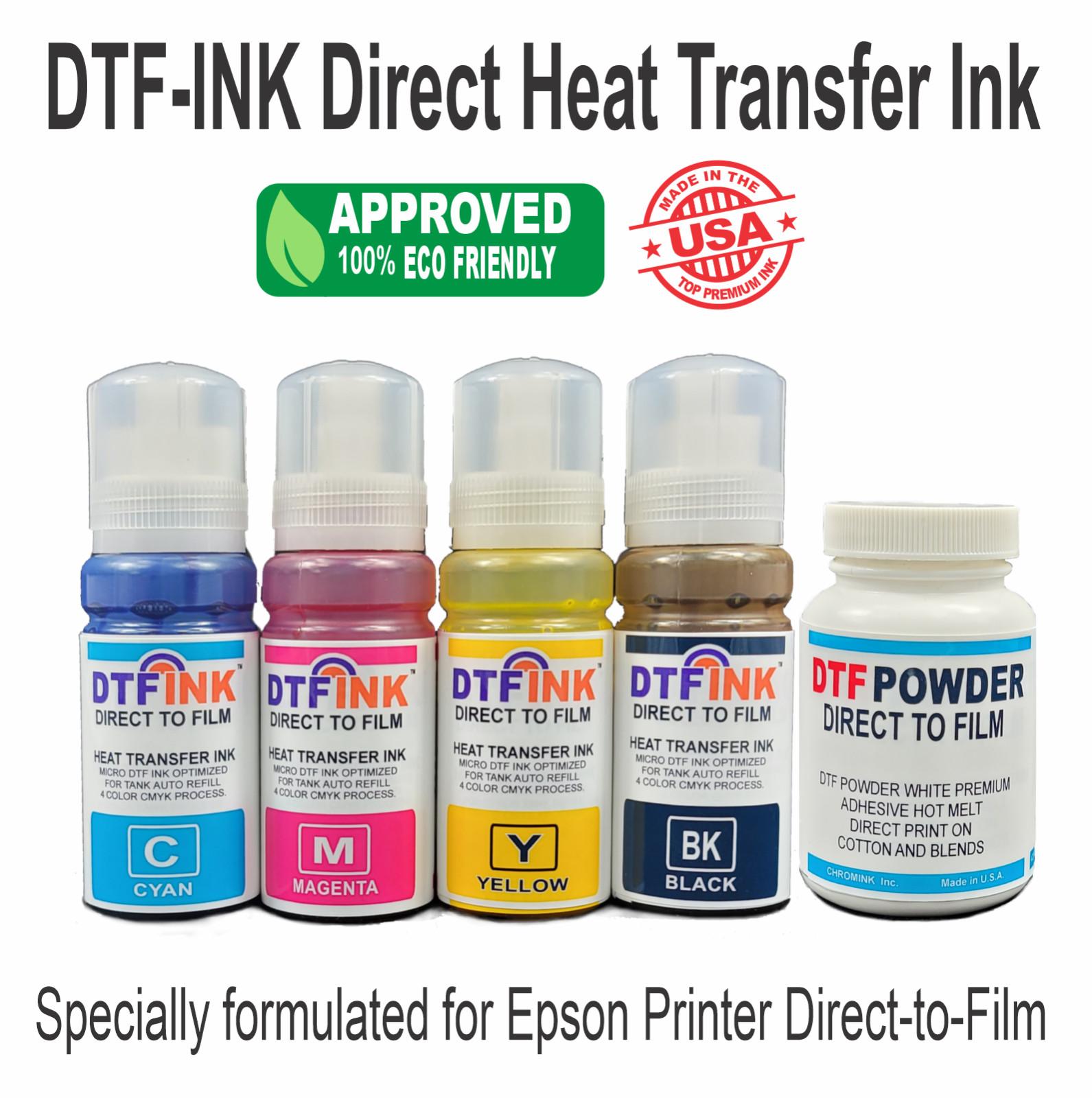 Epson Printer with DTF Ink Heat Transfer Color T-Shirt Maker Starter Kit..