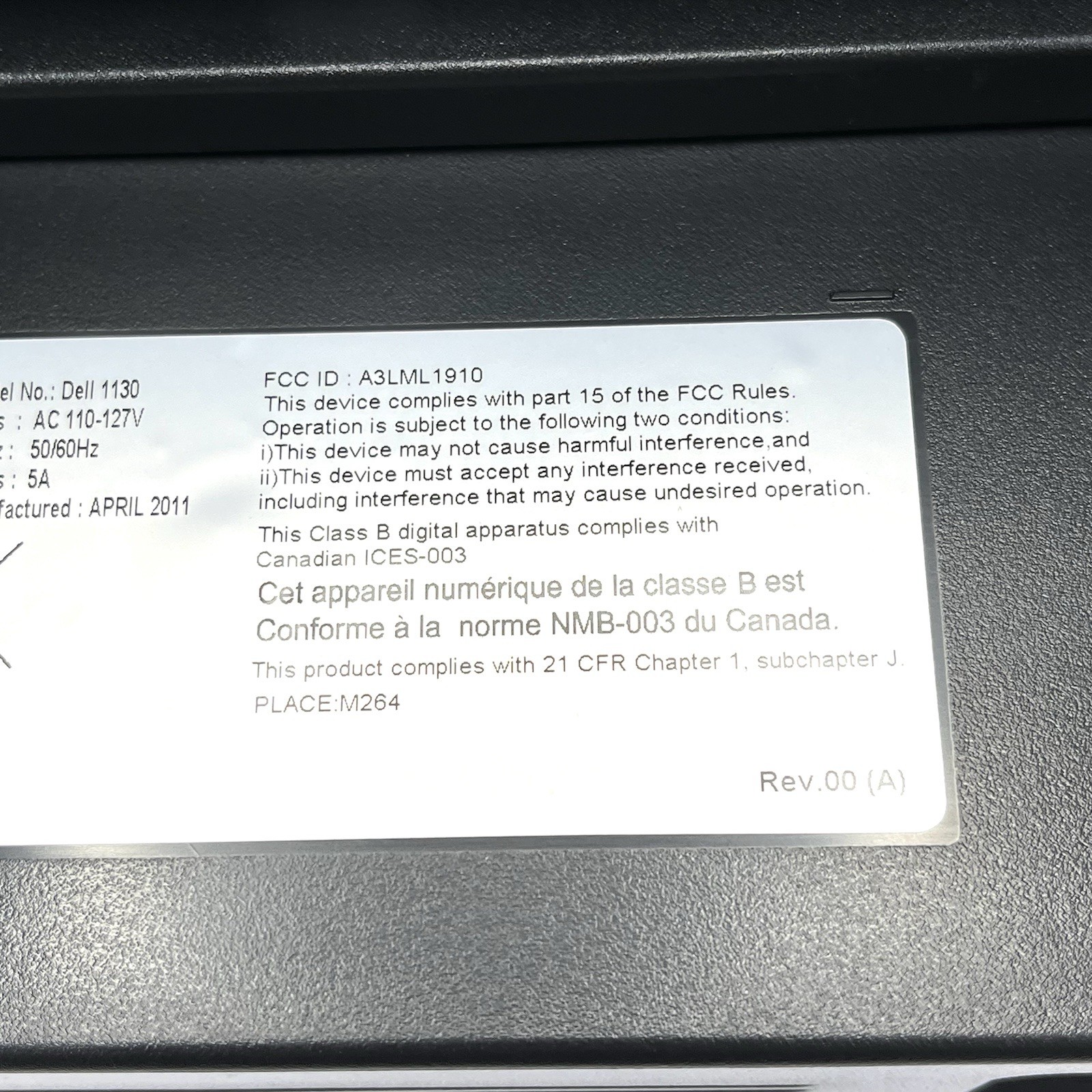 Dell 1130 Black and White Laser Printer Monochrome Laser Printer 1200 DPI Resol.