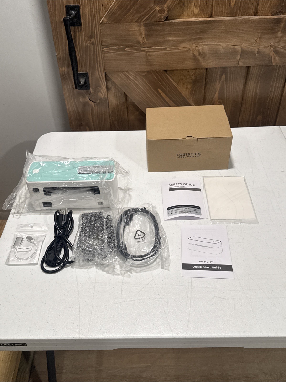 Logistics Thermal Label printer PM-241-BT Bluetooth Connectivity Green-White