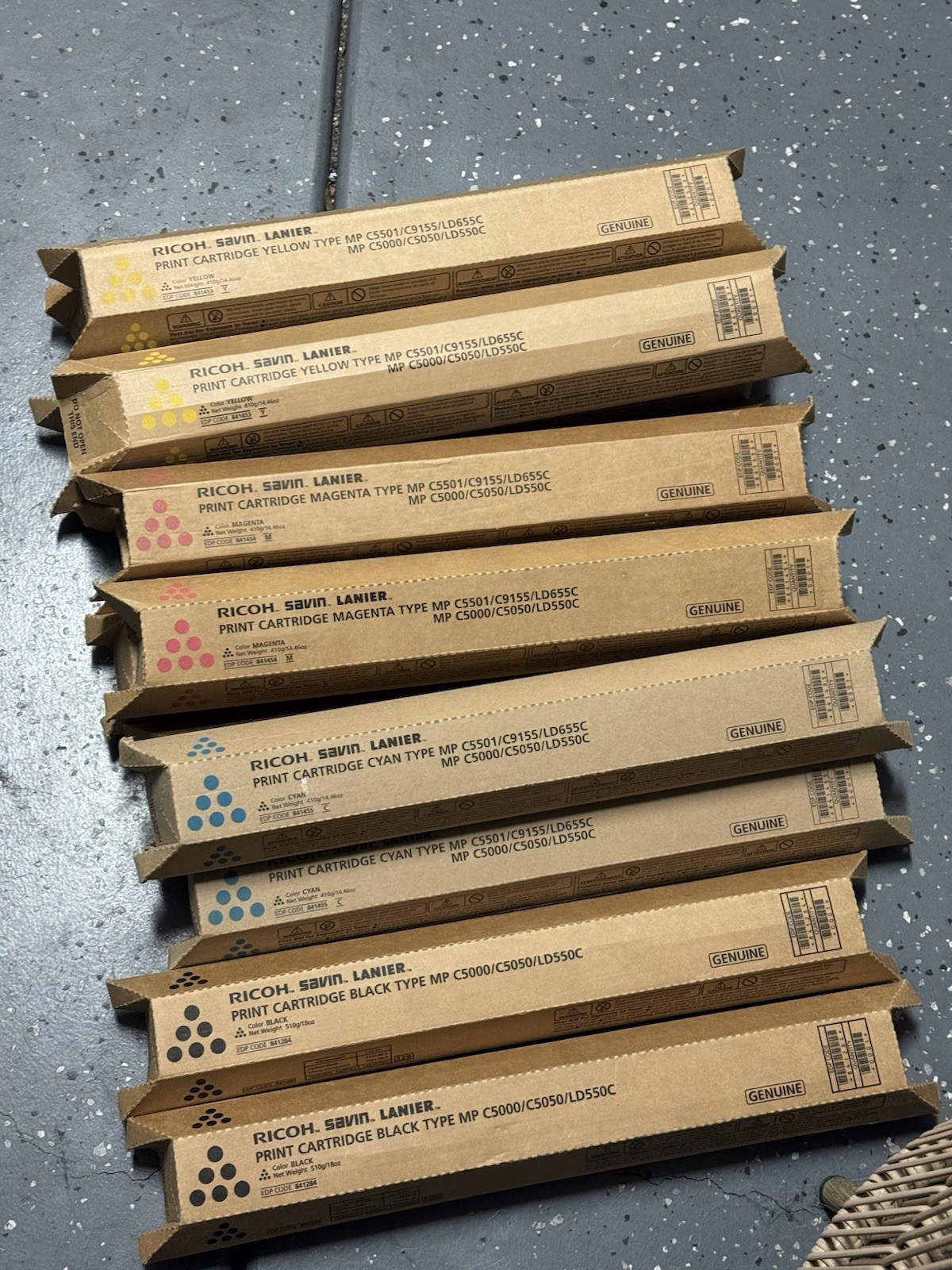 Lot of 13 OEM Ricoh Savin Lanier Toner MP C5000 C5050 C5501 C9155 LD550C LD655C