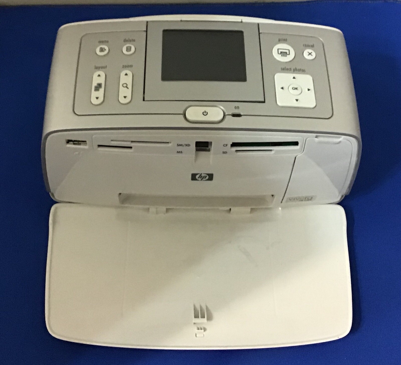 HP Photosmart 385 4×6 Printer Q6387L W/ Case