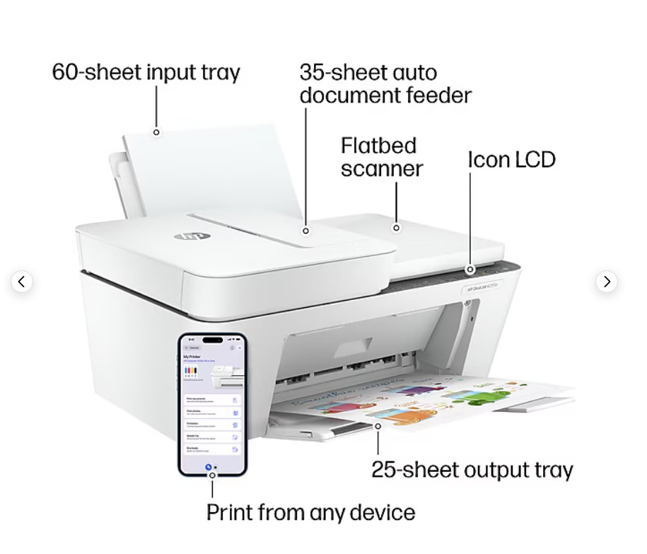 HP DeskJet 4255e Wireless Color All-in-One Printer (588S6A) NEW