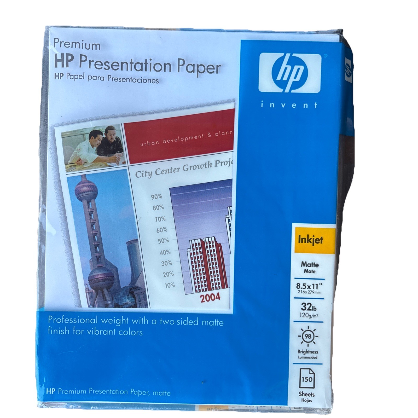 HP Premium Presentation Paper Inkjet Matte 150 Sheets 8.5×11″ 32lb 120g Open Box